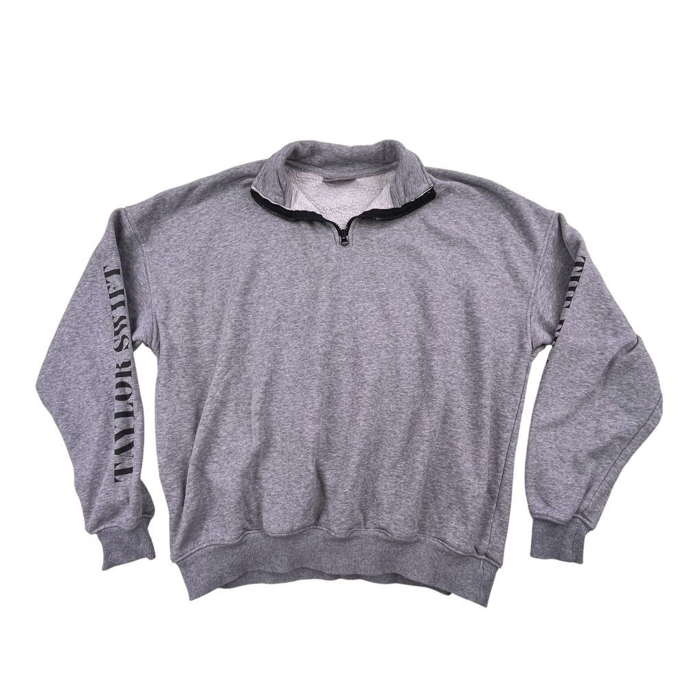 Taylor Swift The Eras Tour Gray Quarter Zip Pullover Sweatshirt Small Official